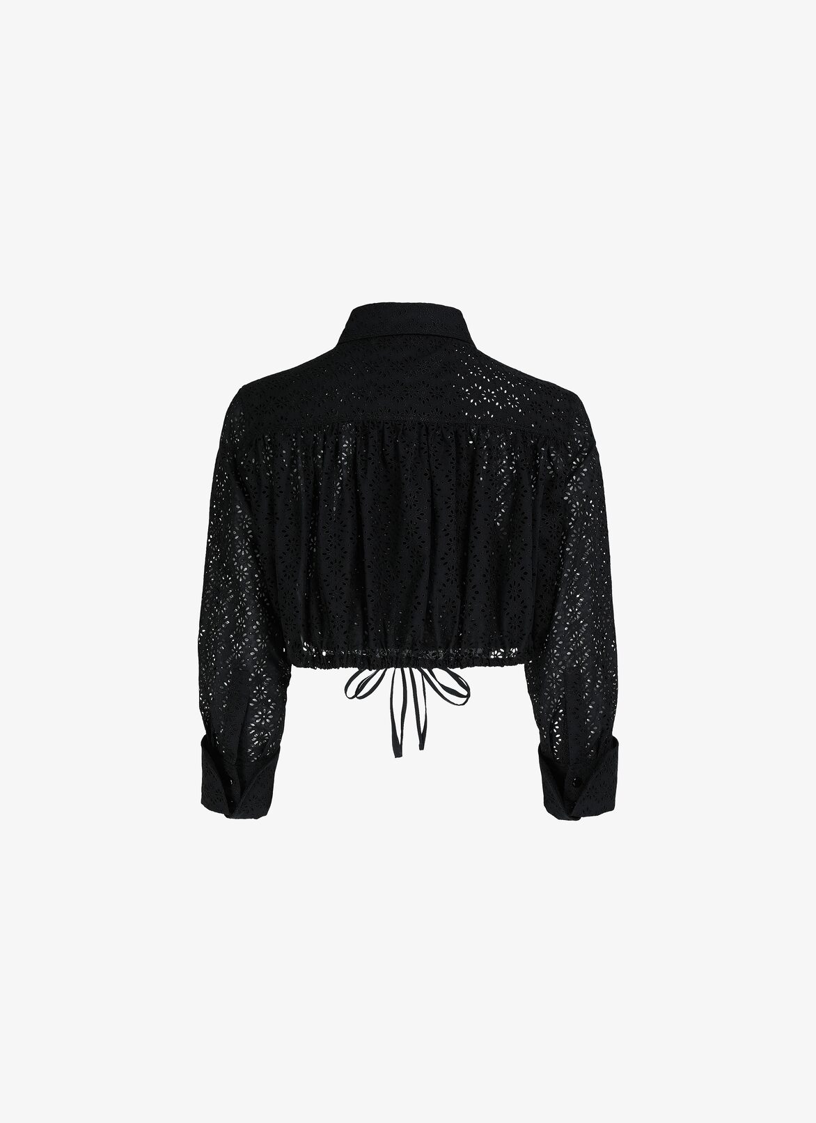Embroidered Cropped Shirt ALAÏA BLACK EMBROIDERED CROPPED SHIRT